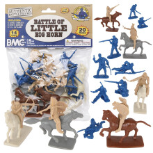 BMC CTS Battle of Little Big Horn Plastic Army Men - 20pc Sioux & Cavalry Figure