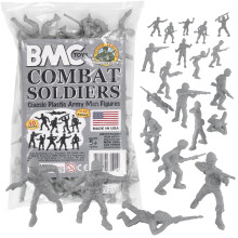 BMC Classic Army Men aus grauem Kunststoff  40-teilige Soldatenfiguren aus dem 2. Weltkrieg  hergestellt in den USA