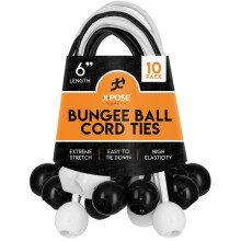 Xpose Safety Bungee Ball Cords 6"""" 10 Pack Heavy Duty Ruzn barvy Cern a bl napnac lana s mcovmi vznmi pro baldachny Plachty Steny Organiz
