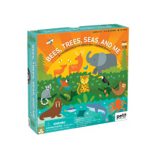 Petit Collage Gesellschaftsspiel Natur - Bienen, Bäume, Meere und Tiere