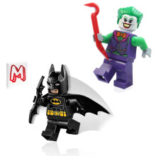 LEGO Super Heroes DC Batman minifiguurcombo - Batman met Batcape en Bat-a-rang & Joker in oranje vlinderdas met koevoet