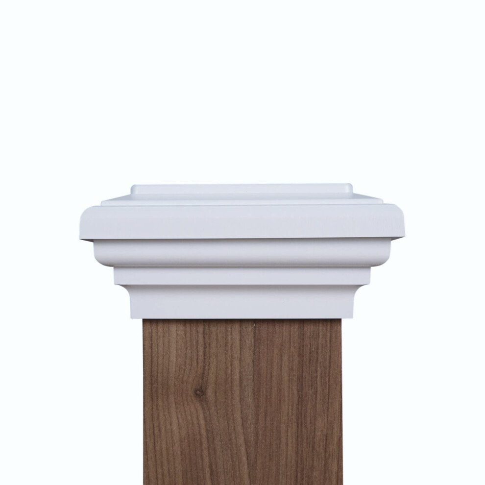 4X4 White Flat Post Cap Most Common Fits (3.5""""X3.5"""") Pressure Treated Post. Newel Newport Top For Outdoor Fences Mailboxes & Decks By Atlanta 810090440224
