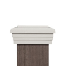 4x4 Post Cap White Flat Newel (se ajusta a la publicacin real de 4 """") para poste de cedro o vinilo enrutado. Magazos de cercas al aire libre po