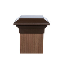 8x8 Brown Flat Post Capt Stits (7.5 """" ""x7.5"" "") Post tratado con presin. Newel Newport Top para buzones y mazos de cercas al aire libre por Atl