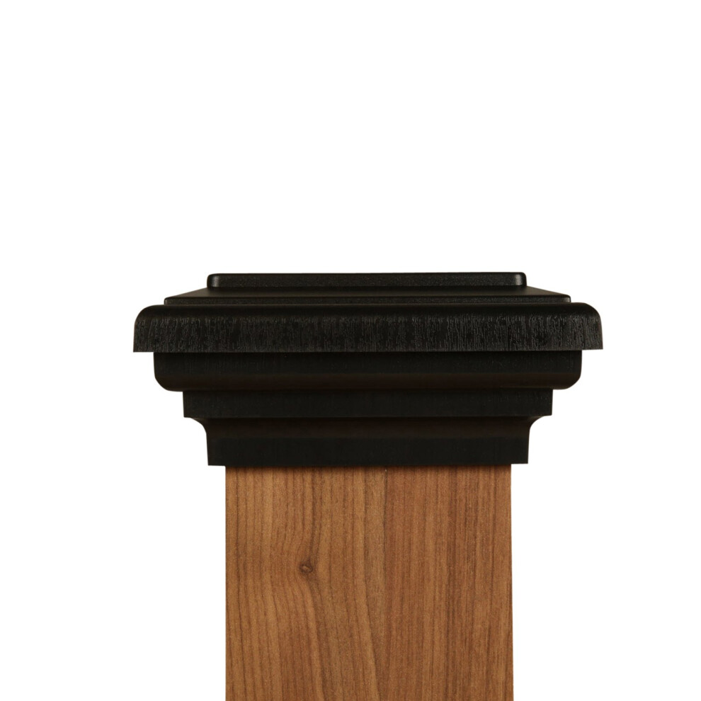 4X4 Black Flat Post Cap Most Common Fits (3.5""""X3.5"""") Pressure Treated Post. Newel Newport Top For Outdoor Fences Mailboxes & Decks By Atlanta 810090440187