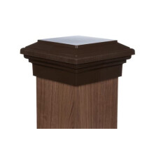 8x8 Post Cap Brown Flat Newel (se ajusta a la publicacin real de 8 """") para poste de cedro o vinilo enrollado. Magazos de cercas al aire libre p