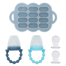 WeesProut Baby Food Feeder Set - 2 Silikonmatare & teranvndbar frysfack med lock - BPA -fri frsk frukt & veggie Pacifier fr spdbarn och smb