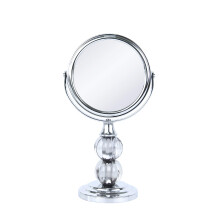 Zahari Home Aroma Magnifying Makeup Mirror with Stand Double Sided 1X/3X Magnification 360 Degree Swirl 6.30 inch Grey Mirror