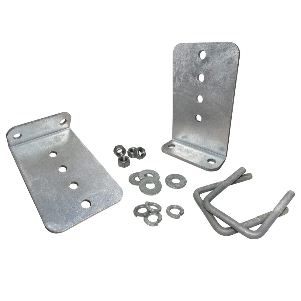 2 Pack 8"""" Galvanized L-Type Bunk Bracket Kit For Boat Trailer Fits 3X3 Cross Members Heavy Duty (2 Pack) 810132341168