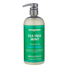 Renpure Original feuchtigkeitsspendendes Duschgel mit therischem Teebauml und Pfefferminze mit Pumpe fr trockene, empfindliche Haut und verstopf