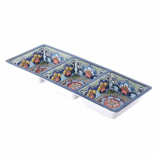 Prepara 3 Dienblad Drie Secties Blauw Azteca