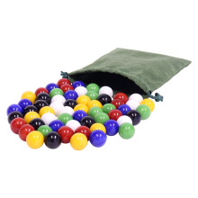 AmishToyBox.com Beutel mit 60 Glasmurmeln  Ersatzmurmeln fr Chinesisches Karo  Groer Durchmesser von 18 mm