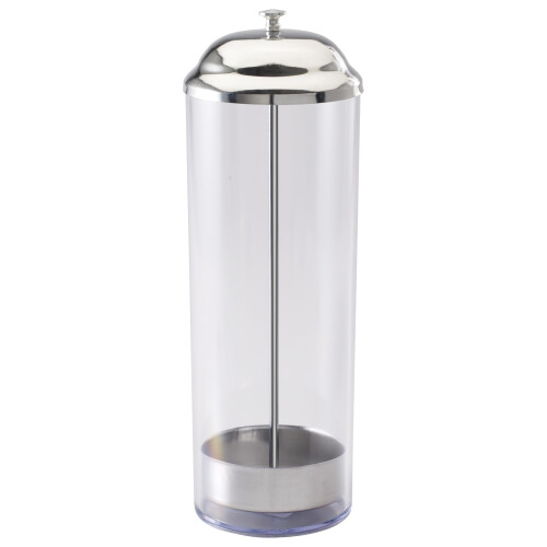 Winco Column Straw Dispenser TableTopDispensers Medium Stainless Steel Clear