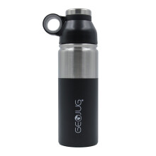 Brentwood GeoJug Vattenflaska Rostfritt Stål Vakuum Isolerad, 18 oz, Svart