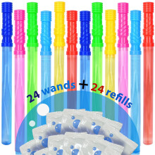 GIFTEXPRESS 24 stk Big Bubble tryllestave og l?sning - 14,6"""" store boblestave og boble refills L?sning til p?ske Pool Beach Park Sommer BBQ Part