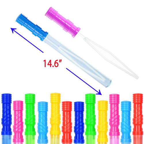 GIFTEXPRESS 24 pcs Big Bubble Wands and Solution - 14.6"""" Large Bubble Wands and Bubble Refills Solution for Easter  Pool  Beach  Park  Summer BB 1