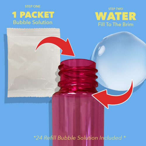 GIFTEXPRESS 24 pcs Big Bubble Wands and Solution - 14.6"""" Large Bubble Wands and Bubble Refills Solution for Easter  Pool  Beach  Park  Summer BB 2