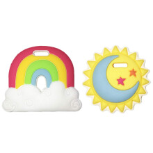 Silli Chews Rainbow Bijtring Hemelse Zon Bijtringen voor baby's BPA-vrij - Siliconen Baby Bijtring Speelgoed 2"""" Tandjes Cadeauset