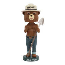 Royal Bobbles Smokey Bear Bobblehead Premium Polyresin Levensechte figuur Uniek serienummer Prachtige details