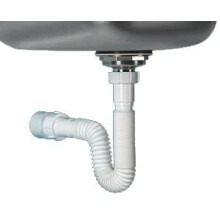 Flexibiln P-Trap pro 1-1/2"""" odtokov trubky (bl - dlka 39 palcu) s nastavitelnmi prpojkami pro kuchynsk drezy a misky na ampony kompatibiln