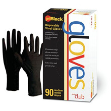Product Club JetBlack Vinyl Gloves Black Large 90 Count