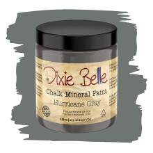 Dixie Belle Paint Paint Company Finish Finish Furniture Paint | Uragano Gray (8oz) | Vernice minerale di gesso grigio chic medio opaco | Vernice per