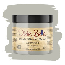 Dixie Belle Paint Paint Company Finish Finish Furniture Paint | Driftwood (16oz) | Vernice minerale di gesso grigio grigio chiaro opaco | Vernice per