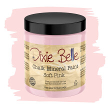 Dixie Belle Paint Company Chalk Finish Furniture Paint | Mjukrosa (8 oz) | Matte Drainty Pink Chic Chalk Mineral Paint | DIY mbler frg