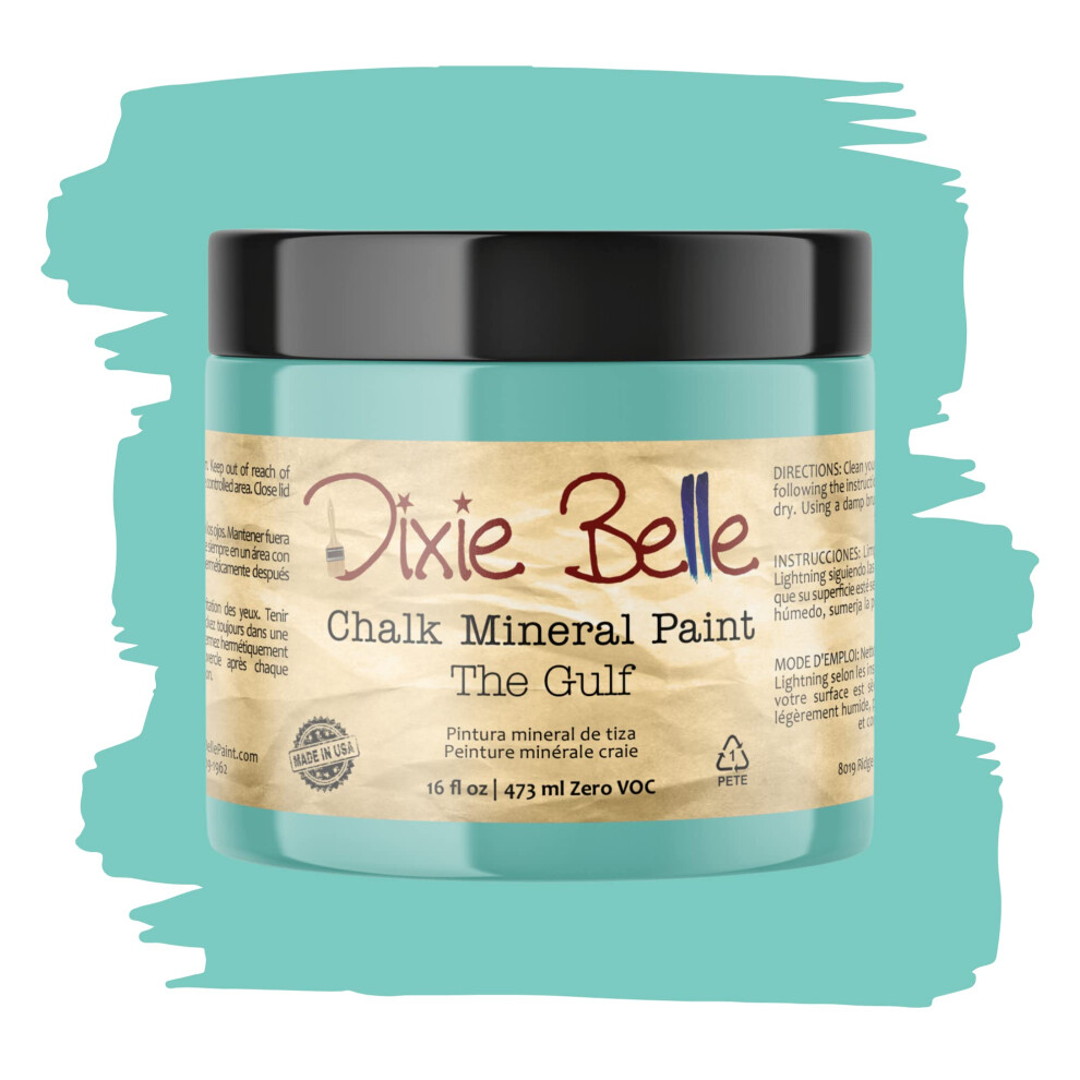 Dixie Belle Paint Company Chalk Finish Furniture Paint | The Gulf (16Oz) | Matte Soft Turquoise Chic Chalk Mineral Paint | Diy Furniture Paint 815146021037