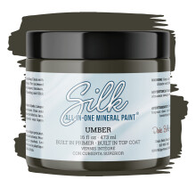Pintura mineral todo en uno | Dixie Belle Silk | Umber (16oz) | Primer a base de agua de todo el marrn terroso + TopCoat | Pintura de muebles du