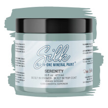Dixie Belle Seide All-in-One Mineral Lack | Serenity (16oz) | Beruhigender blauer All-in-One-Wasser-Basis-Primer + Topcoat | Langlebige Mbelfarb