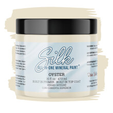 Dixie Belle Silk All-in-One Mineral Paint | Oyster (16oz) | Cream Grey All-in-One Water Based Primer + Topcoat | Durable Furniture Paint | Low Re