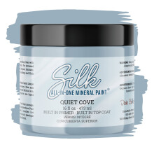 Dixie Belle Silk All-in-One Mineral Paint | Quiet Cove (16oz) | Blue-Gray All-in-One Water Based Primer + Topcoat | Durable Furniture Paint | Low