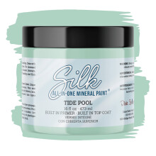 Dixie Belle Silk All-in-One Mineral Paint | Tide Pool (16oz) | Light Teal All-in-One Water Based Primer + Topcoat | Durable Furniture Paint | Low