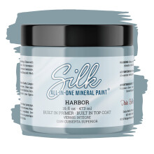 Dixie Belle Silk All-in-One Mineral Paint | Harbor (16 Fl Oz) | Pale Blue All-in-One Water Based Primer + Topcoat | Durable Furniture Paint | Low