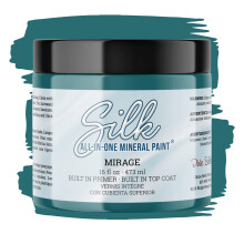 Dixie Belle Seide All-in-One Mineral Lack | Mirage (16oz) | Ruhige blaugrne All-in-One-Wasser-Basis-Primer + Topcoat | Langlebige Mbelfarbe | N
