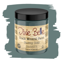 Dixie Belle Paint Company Chalk Finish Furniture Paint | Stormy Seas (8oz) | Matte Blue Grey Chic Chalk Mineral Paint | DIY mbler frg