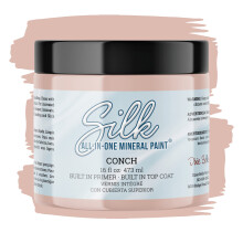 Dixie Belle Silk All-in-One Mineral Paint | Conch (16oz) | Pretty Pink All-in-One Water Based Primer + Topcoat | Durable Furniture Paint | Low Re
