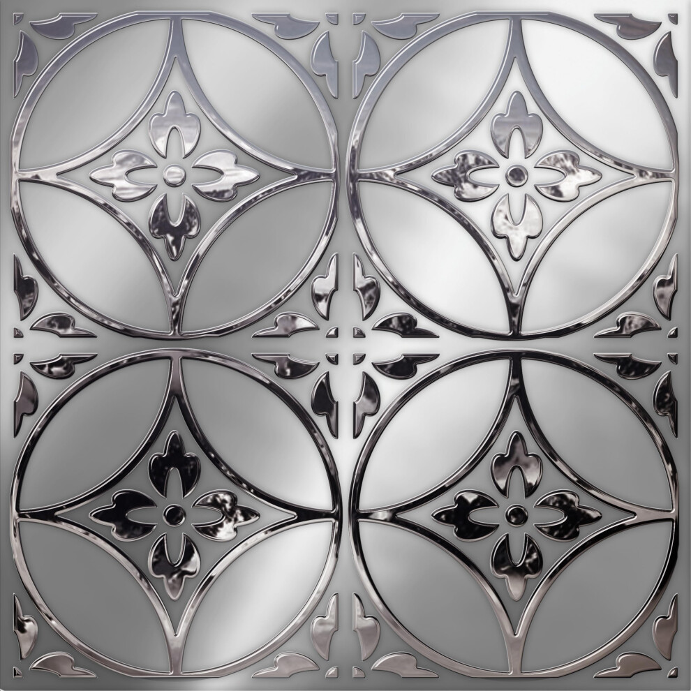 24-Pack Of 8 X 8"""" Wallpaper Tiles In Floral Circles Design For Kitchen Backsplash. Peel And Stick Renter Friendly Backsplash. Self Stick Paper W 816976024007