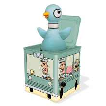 Collezione YOTTOY Mo Willems | Scatola musicale Jack-in-The-Bus con peluche piccione - 5,5 x 5,5 x 5,5