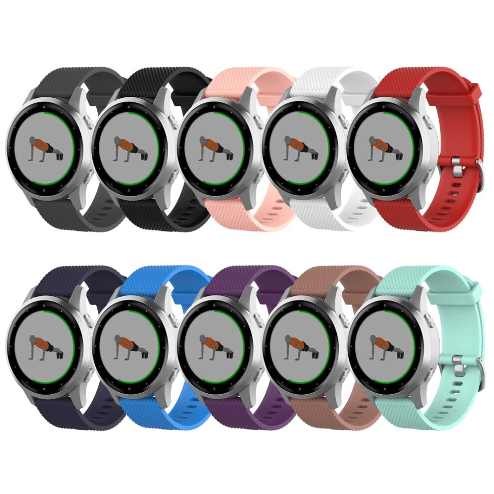 Compatible For Garmin Vivoactive 4S 18Mm Quick Released Silicone Replacement Watchband Strap Wristband For Garmin Vivoactive 4S/Vivomove 3S/Venu 824007111800