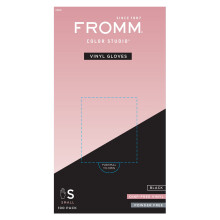 Fromm Disposable Powder-Free Black Vinyl Gloves for Hair Coloring Hair Dye Chemical Treatments Comfortable Flexible Fit Tear-Resistant Mater