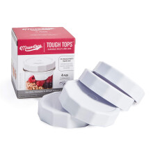 Masontops Tough Tops - Tampas de frasco de pedreiro de boca regular de plstico prova de vazamentos - Tampas de frasco de pedreiro de plstico