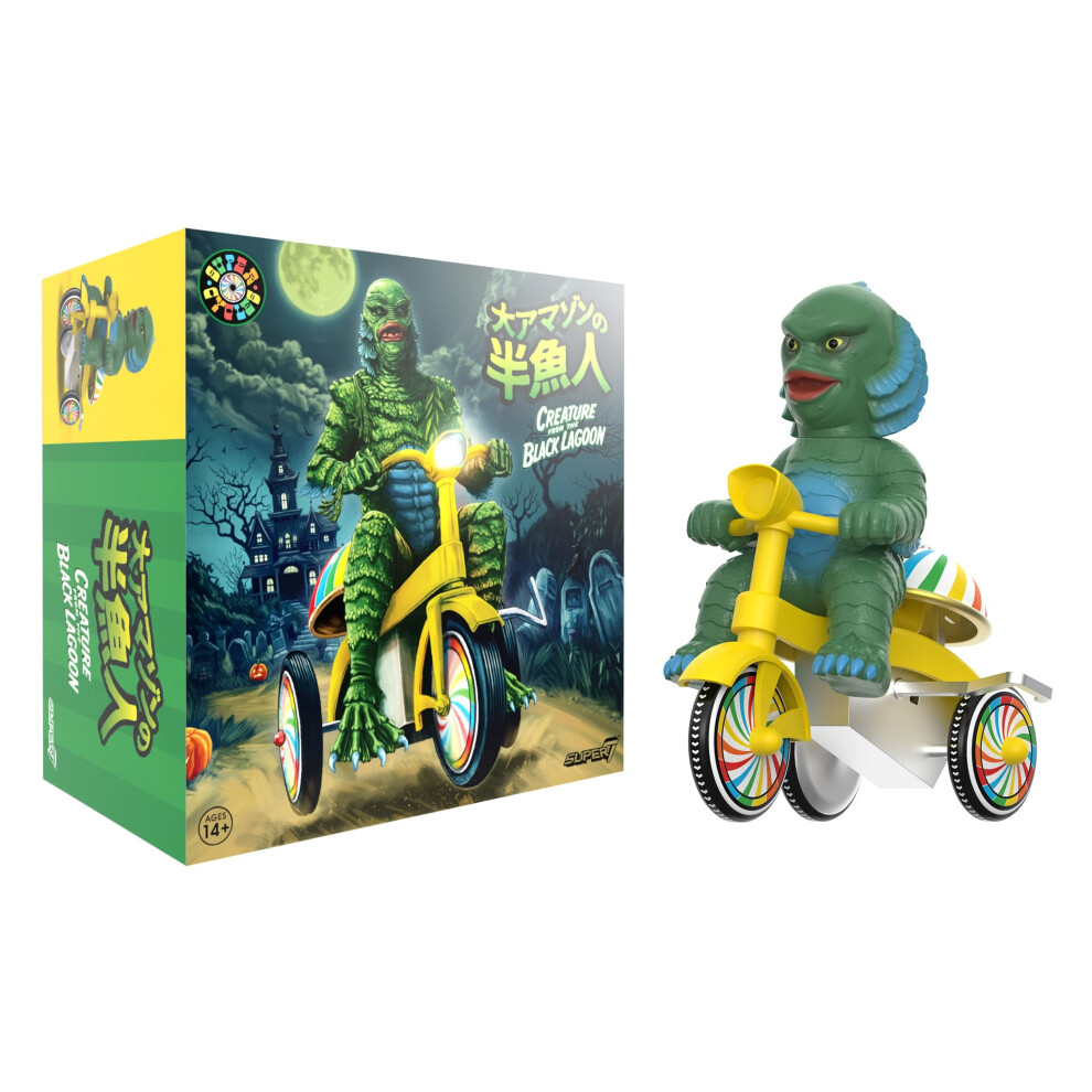 Photos - Other Toys Super7 Super Cycles Universal Monsters Creature from The Black Lagoon Green with Wind-Up Yellow Trike - 5"""" Universal Mons