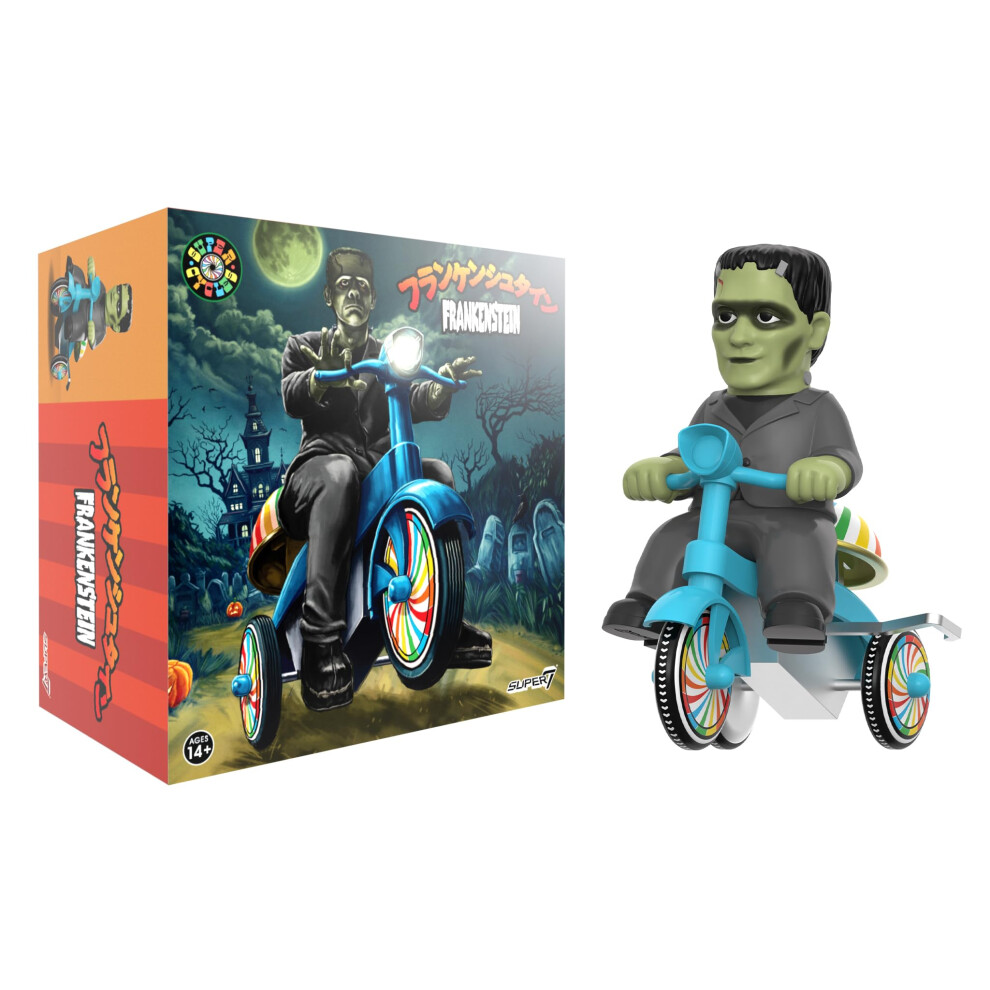 Photos - Other Toys Super7 Universal Monsters Super Cycles - Frankenstein  Action Figure ST-UNIV-09707(Black w/Blue Trike)
