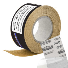 ProductionShop Carta vetrata PSA Longboard Premium grana 40 Gold 2-3/4"" Rotolo continuo largo 10 metri - Retro autoadesivo per vernici per carroz