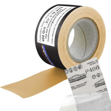 ProductionShop Premium 400 GRIT PSA Gold Longboard Sandpaper 2-3/4 """" Bred kontinuerlig 12 yard roll - Självhäftande stickyback för Autobody Pain
