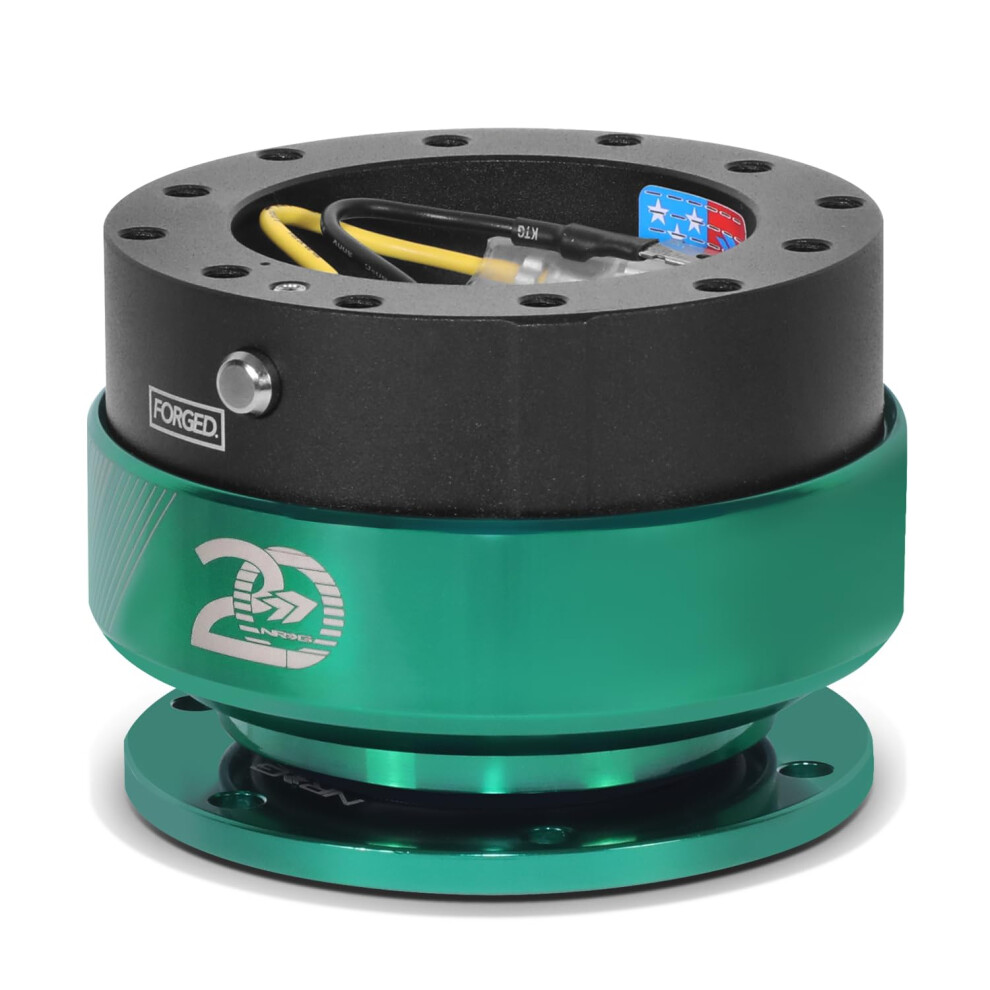 Nrg Innovations Quick Release 2.0-20 Year Anniversary Body/Emerald Ring Compatible With Steering Wheel Hub Adapters With 6-Bolt 70Mm Bolt S Black 840301219547