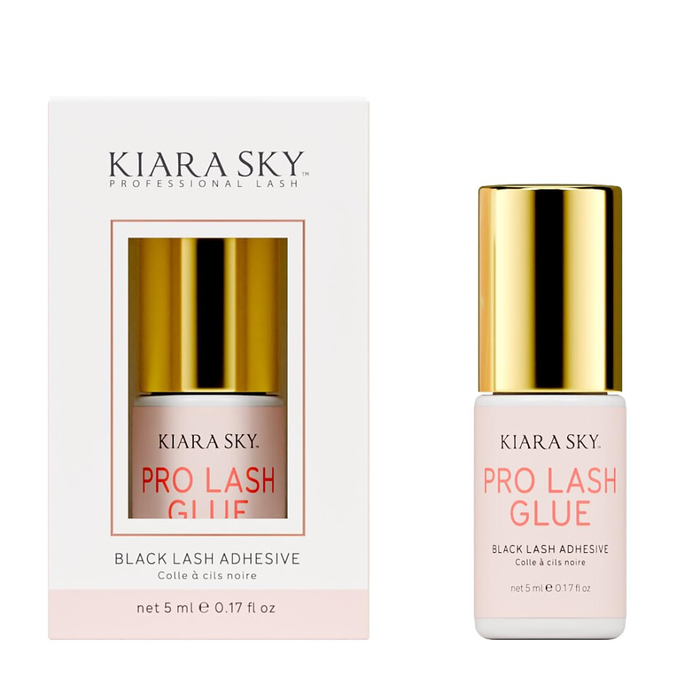 Kiara Sky Professional Lash Pro Glue | Extra Strong | 0-1S Dry Time | 8 Weeks Retention | Semi-Permanent | Maximum Hold | Black 0.17 Fl Oz