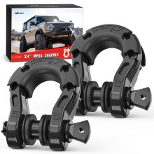 Nilight Confezione da 2 grilli Mega D-Ring da 3/4"" con perno a vite da 7/8"" 68.000 libbre Resistenza alla rottura Grillo per recupero fuoristrada